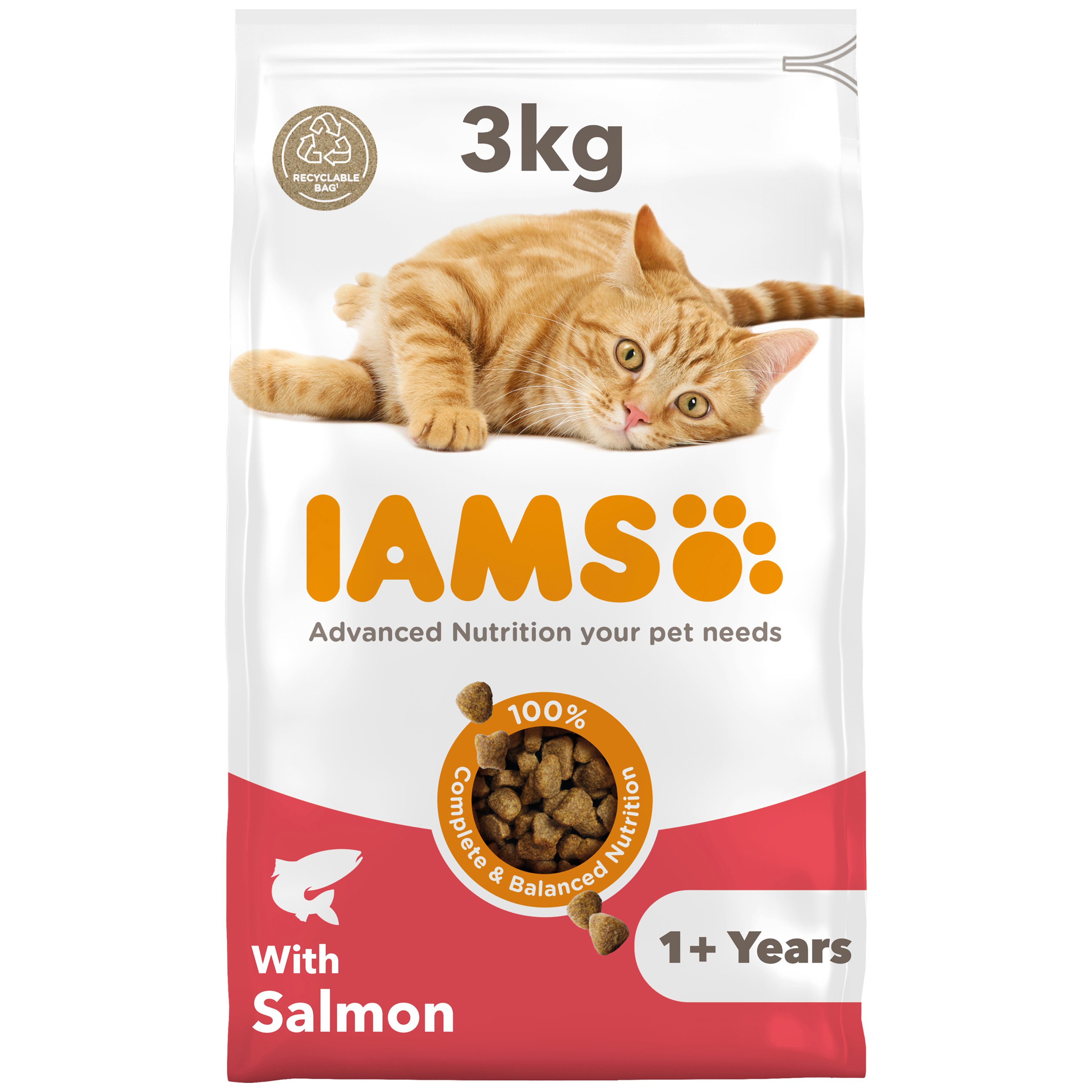 IAMS Iams Salmon Adult Dry Cat Food pet food packaging